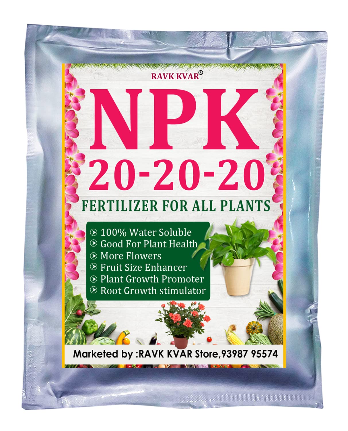 RAVK KVAR Npk 20 20 20 Fertilizer For All Garden Plants And Pot
